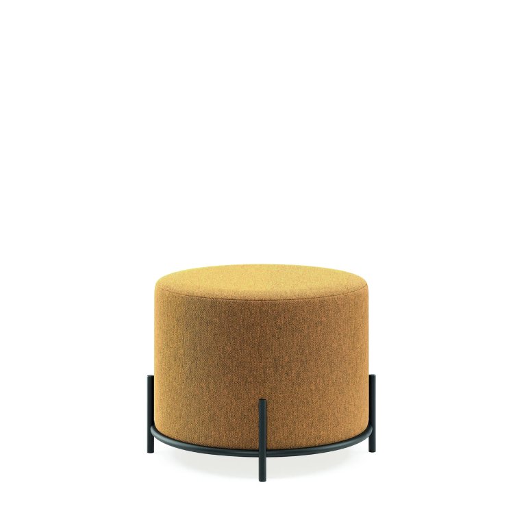 Palmira 6354 and 6355 upholstered poufs in a workplace lounge