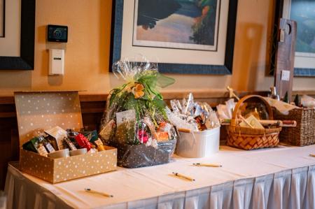 Auction items from our Women Build Holiday Luncheon and Auction