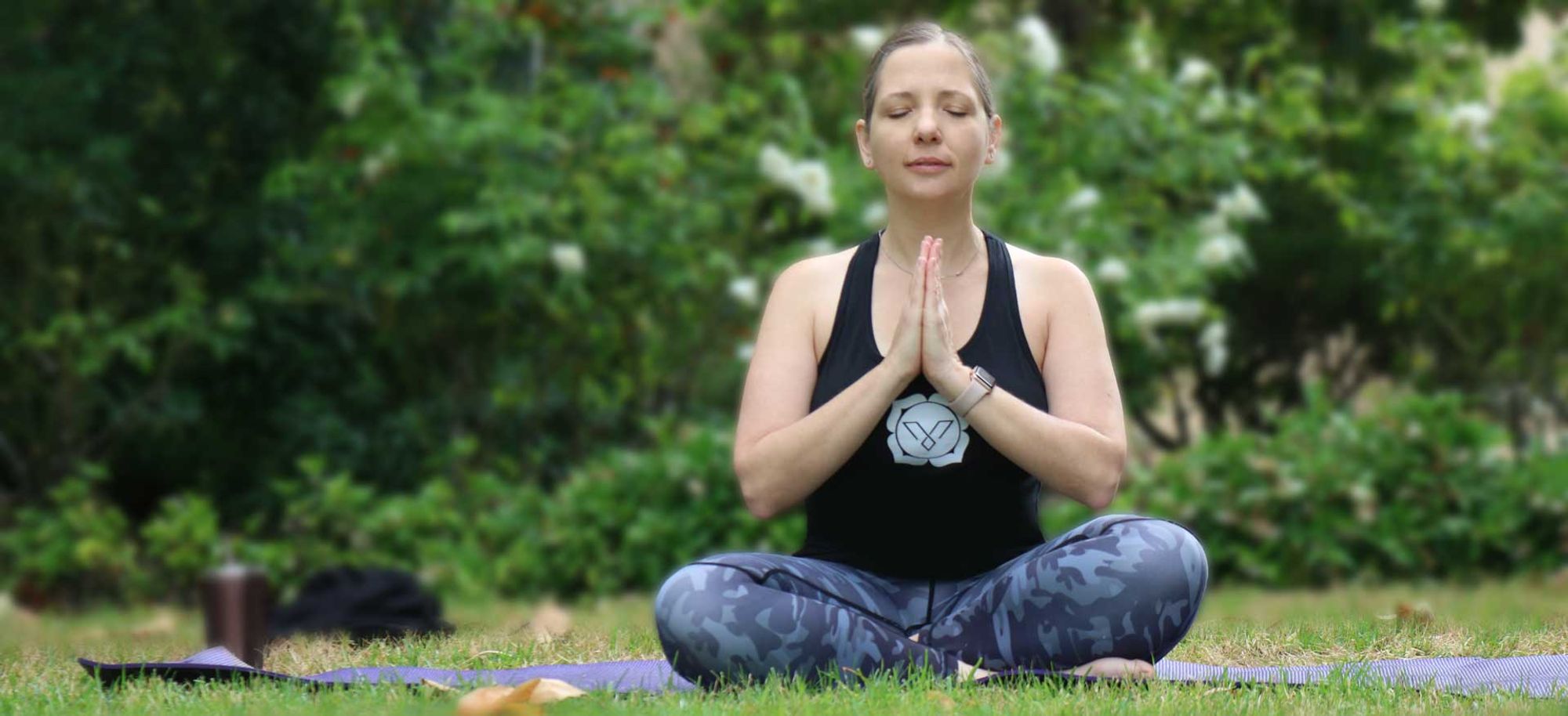 Amy in yoga pose