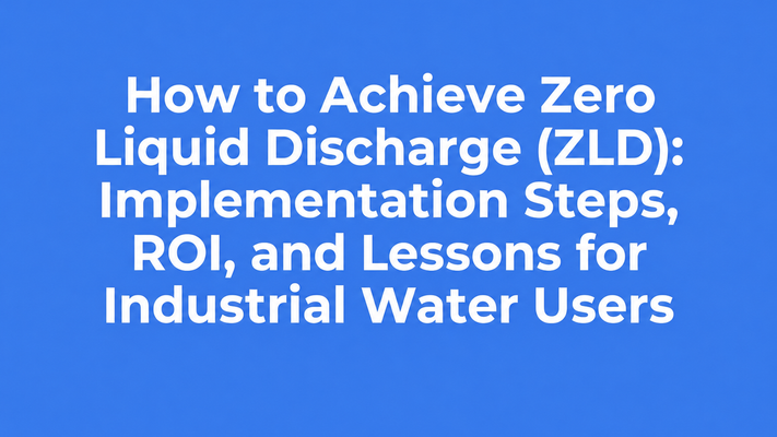 Typographic cover for the blog post about Zero Liquid Discharge implementation steps, ROI, and lessons for industrial water users