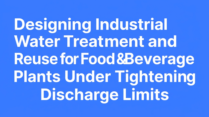 Typographic cover for article on industrial water treatment and reuse for food and beverage plants under tightening discharge limits