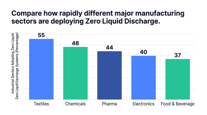 Compare how rapidly different major manufacturing sectors are deploying Zero Liquid Discharge.