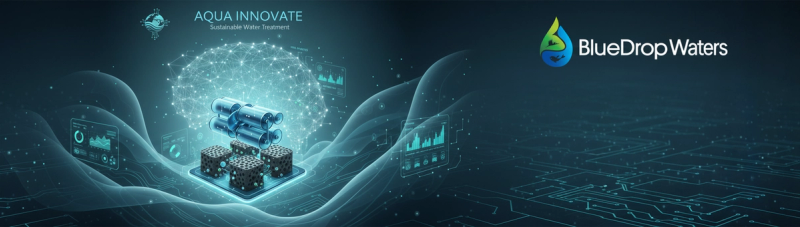 Illustration showcasing innovative techniques in water treatment, including reverse osmosis and AI applications.