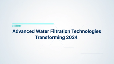 The title 'Advanced Water Filtration Technologies Transforming 2024' as the dominant typographic element, heavy-weight sans-serif, centered on a pale blue-gray gradient background with subtle geometric shapes and a thin accent rule above.