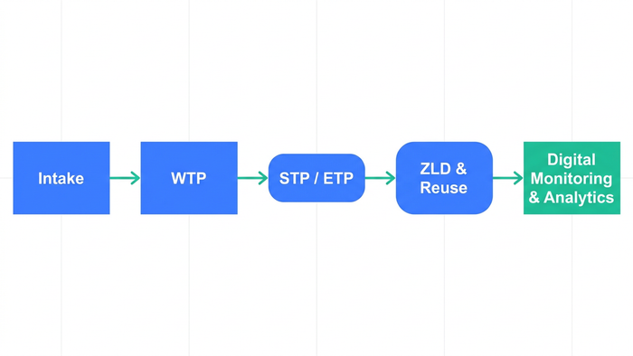 Process flow diagram mapping BlueDrop Waters