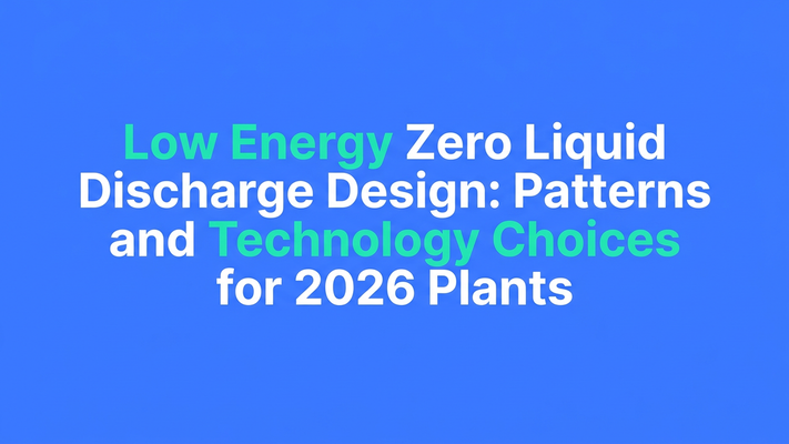 Typographic cover for the article on low energy zero liquid discharge design patterns and technology choices for 2026 plants