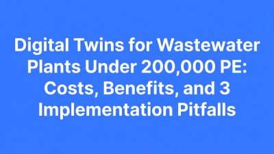 Bold typographic hero cover for the blog about digital twins for wastewater plants under 200,000 PE