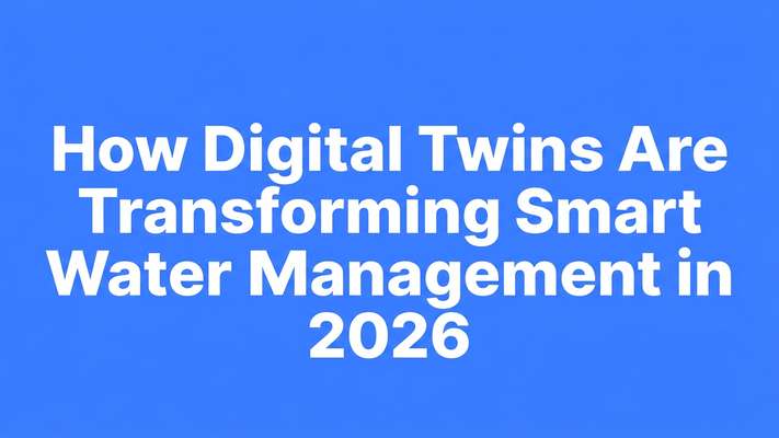 Bold title cover for the article about digital twins and smart water management in 2026