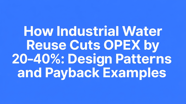 Blog cover for article on industrial water reuse OPEX savings, design patterns and payback examples