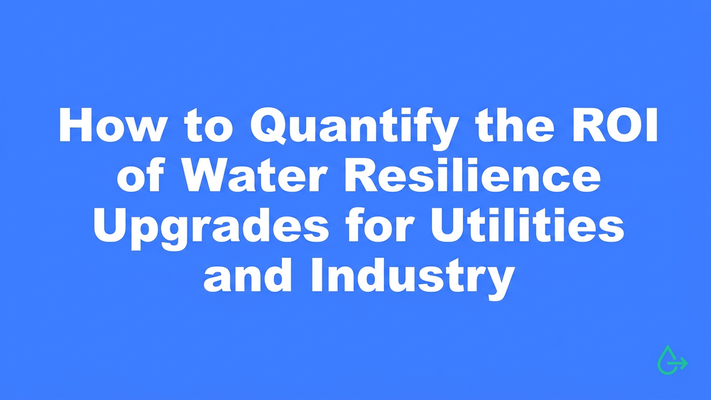 Typographic hero cover for blog post on quantifying water resilience ROI for utilities and industry