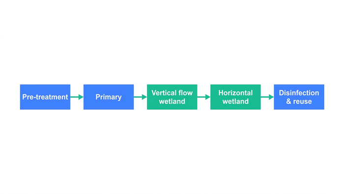 Radial diagram of the WETLANDS-7 design framework with seven labeled wedge segments surrounding a central hub