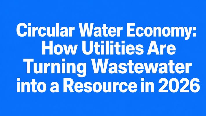 Typographic hero cover introducing the topic of the circular water economy.