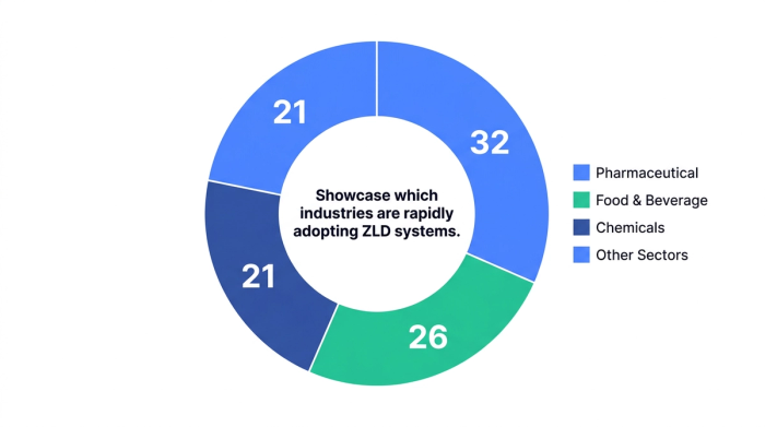 Pie chart showing showcase which industries are rapidly adopting zld systems. — data visualization for zld system installations