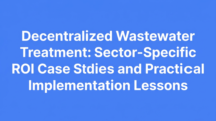 Typographic hero cover for the article on decentralized wastewater treatment ROI case studies and implementation lessons