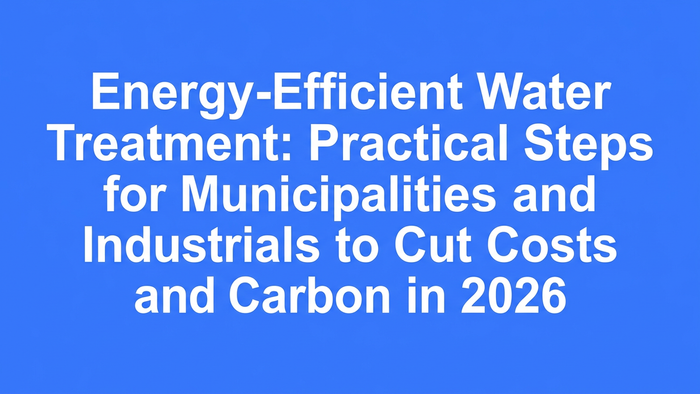 Donut pie chart showing sustainability investment priorities for industrial water managers in 2026, with energy optimization as the dominant segment