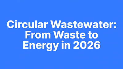 Bold typographic cover for the blog post about circular wastewater and energy recovery in 2026