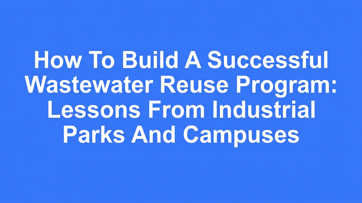 Bold typographic cover for the wastewater reuse program blog post on a vivid blue background