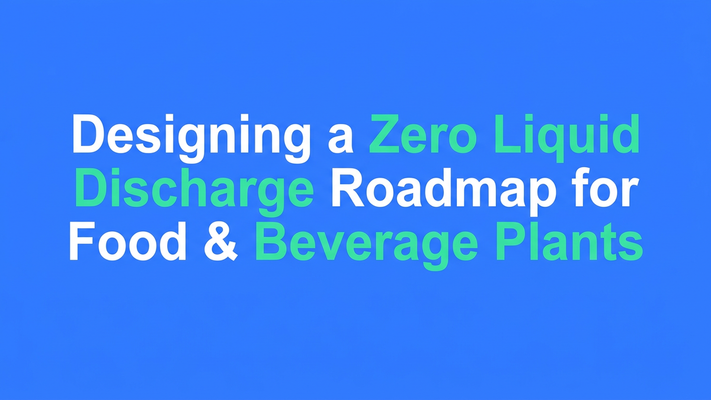Typographic hero cover for the blog post on designing a zero liquid discharge roadmap for food and beverage plants