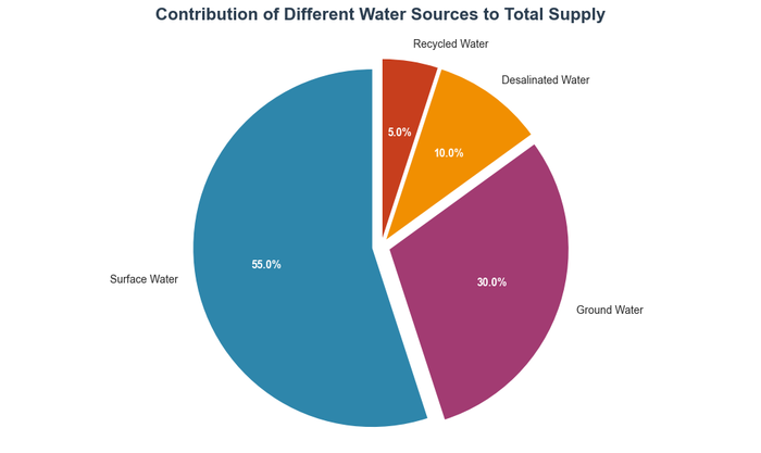 Contribution of Different Water Sources to Total Supply