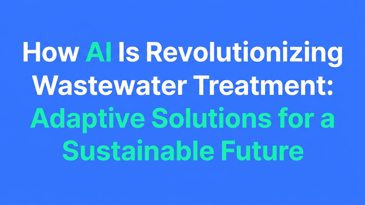 Bold typographic cover for the article on AI revolutionizing wastewater treatment