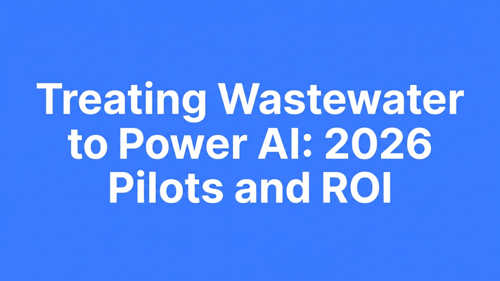 Typographic hero cover for the blog post about wastewater treatment powering AI data centers in 2026