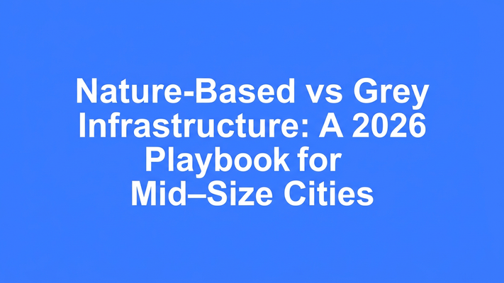 Typographic hero cover for the blog post about nature-based vs grey water infrastructure for mid-size cities