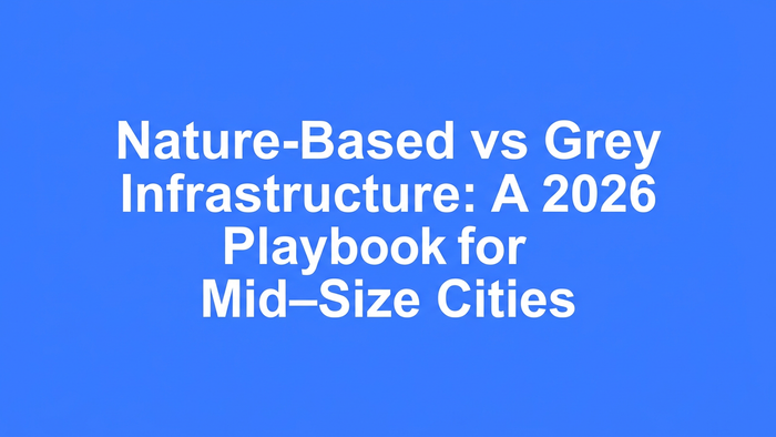 Bar chart comparing life-cycle cost savings over 25 years between grey-only infrastructure (0%) and nature-based solutions (23%)
