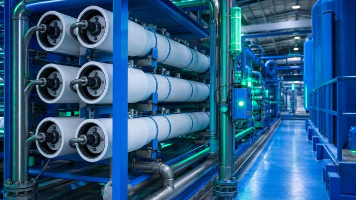 Showcase modern, clean industrial water treatment infrastructure to build credibility.
