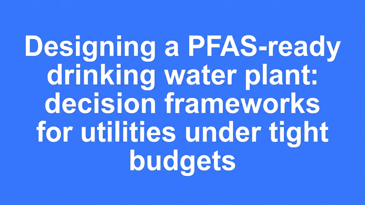 Typographic hero cover for the article on designing a PFAS-ready drinking water plant with decision frameworks for budget-constrained utilities
