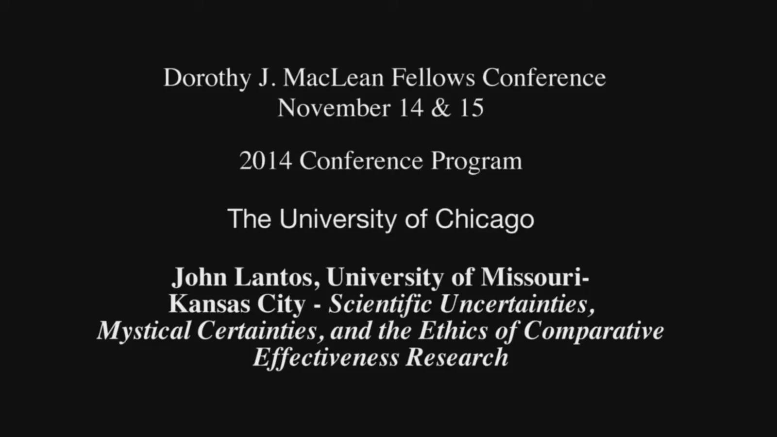 Still from MacLean Conference 2014 - John Lantos
