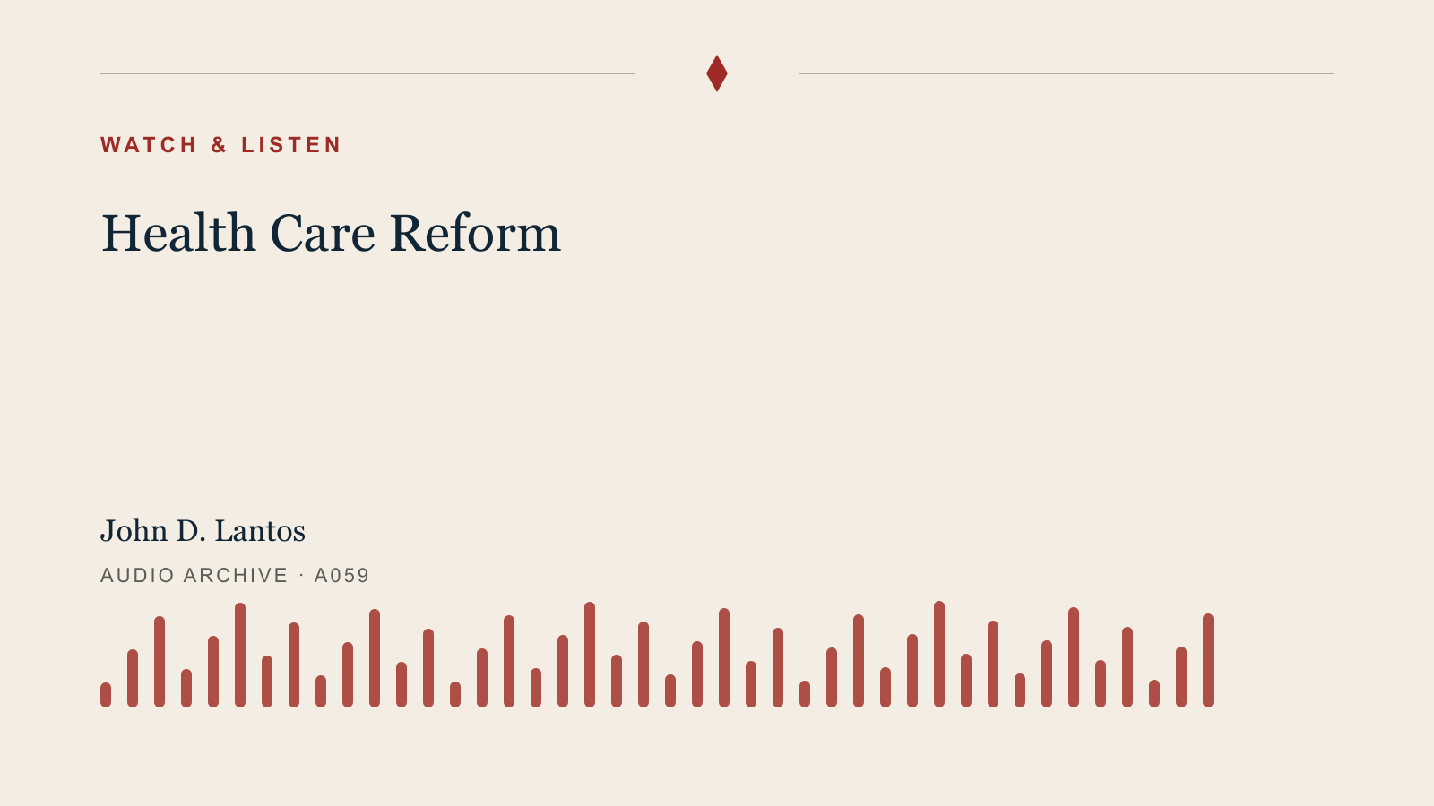 Audio archive artwork for Health Care Reform
