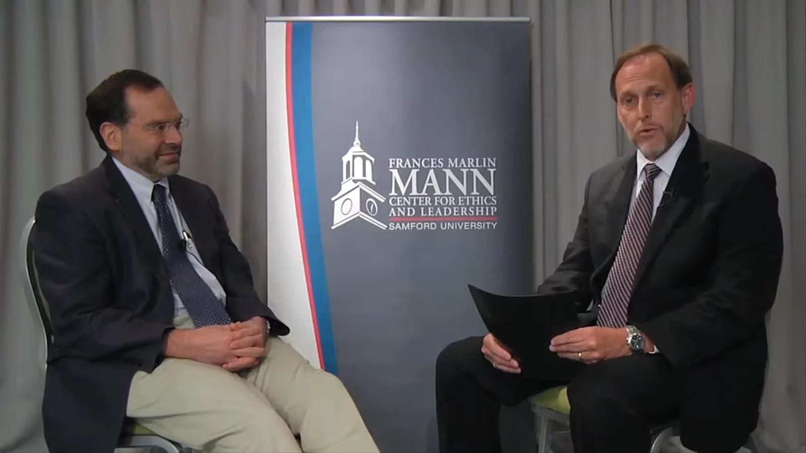 Still from Conversations on Ethics & Leadership John Lantos