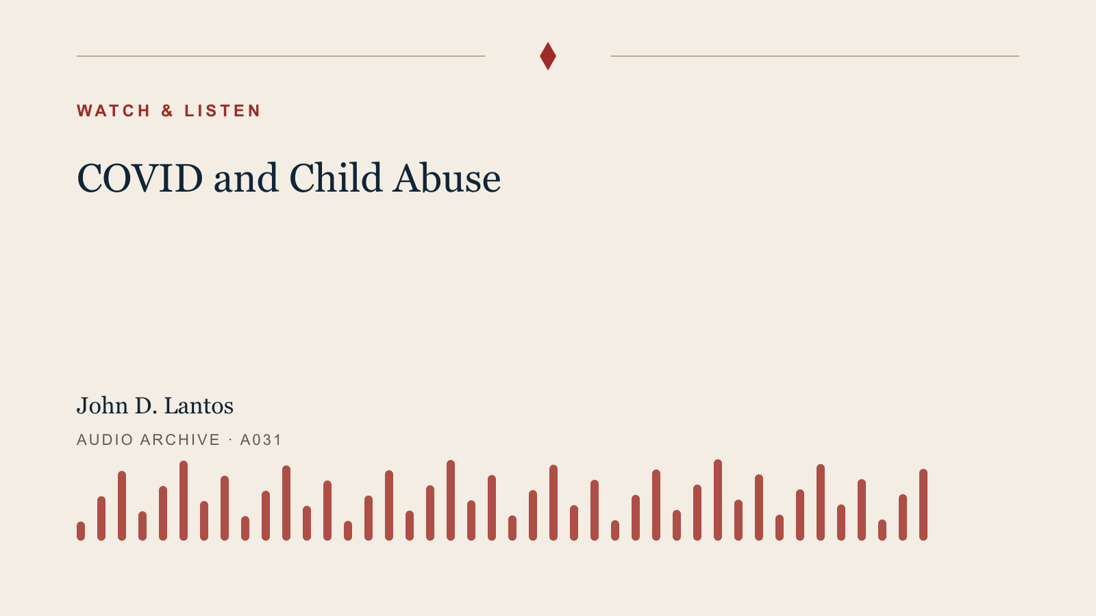 Audio archive artwork for COVID and Child Abuse