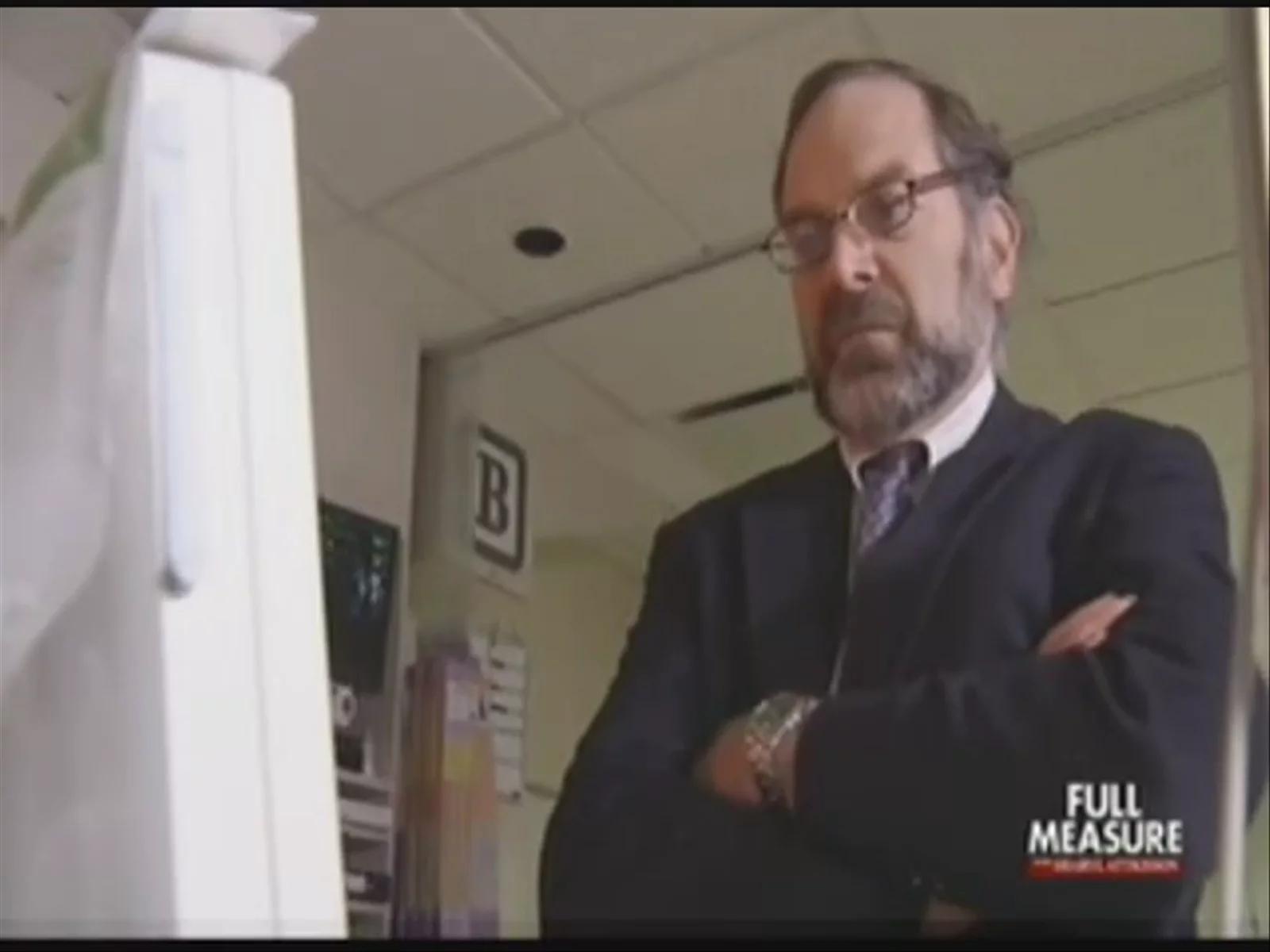 Still from Human Testing, exact John Lantos excerpt