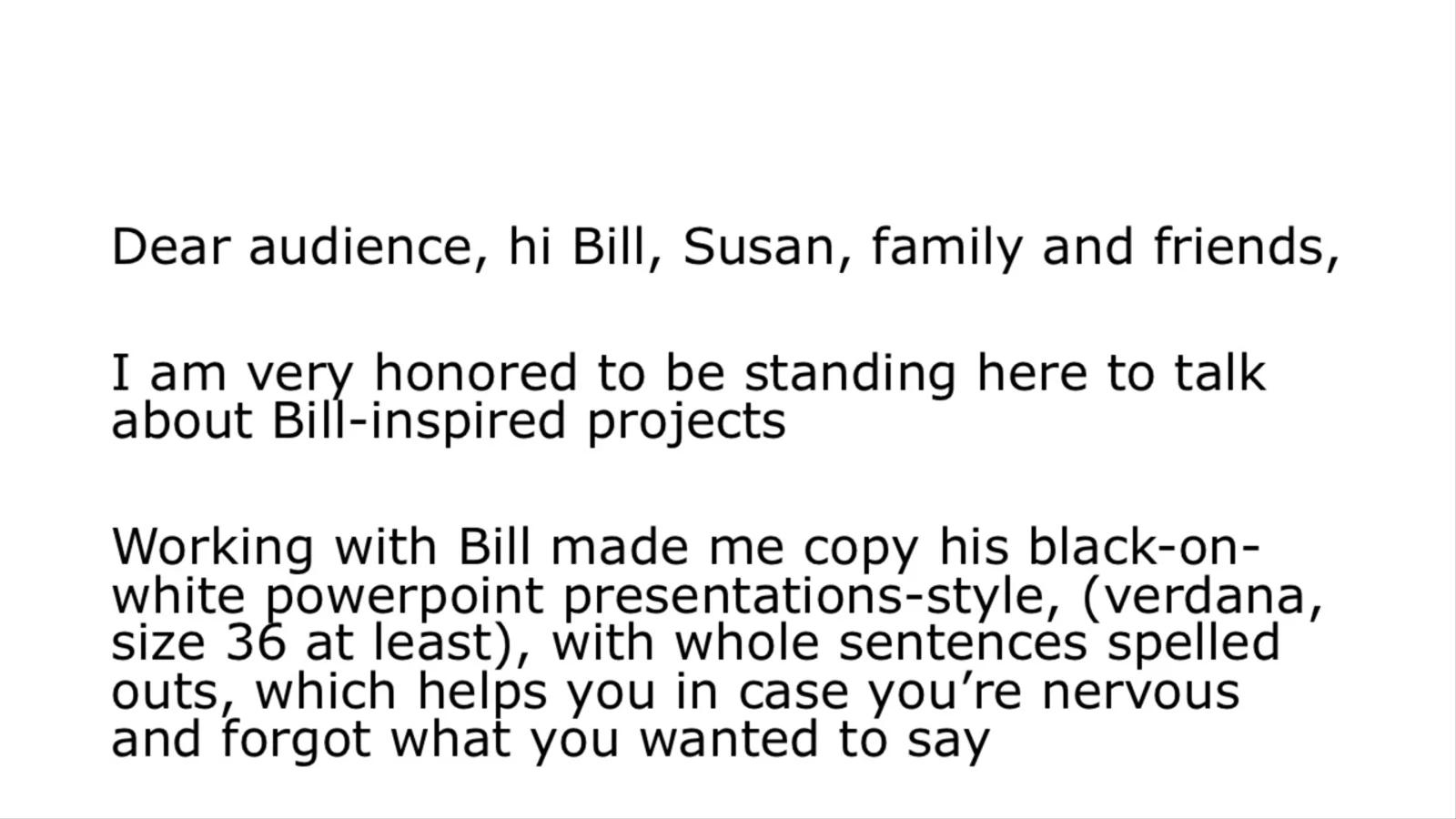 Still from A Festschrift in Honor of Bill Meadow: Part 3 of 3