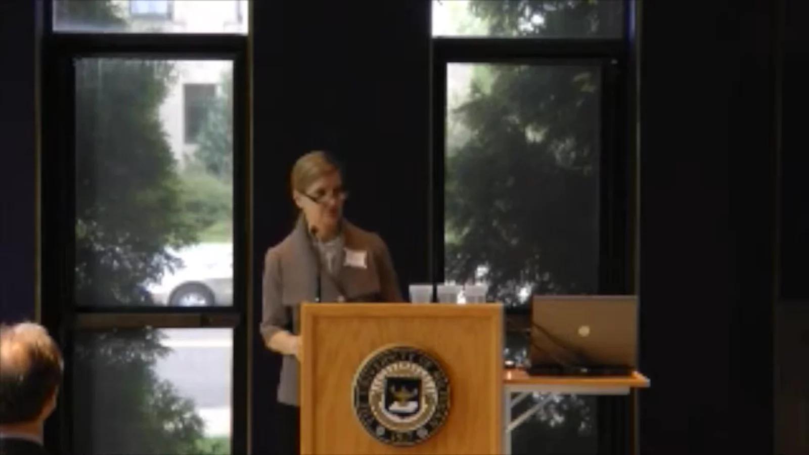 Still from 2011 Inaugural Bishop Lecture featuring John Lantos, MD