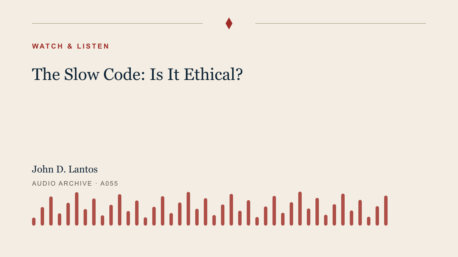 Audio archive artwork for The Slow Code: Is It Ethical?