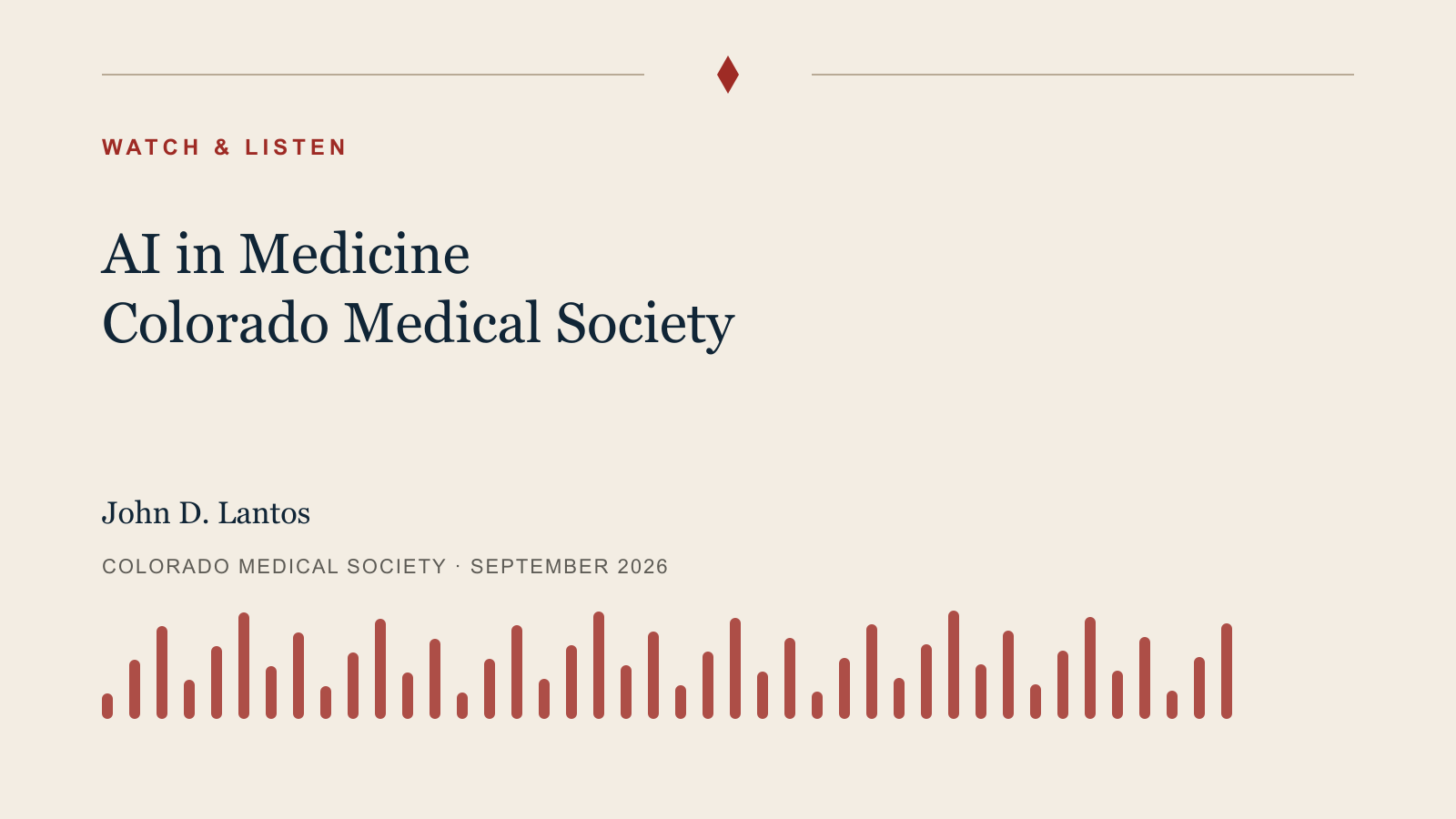 Audio artwork for AI in Medicine: Colorado Medical Society