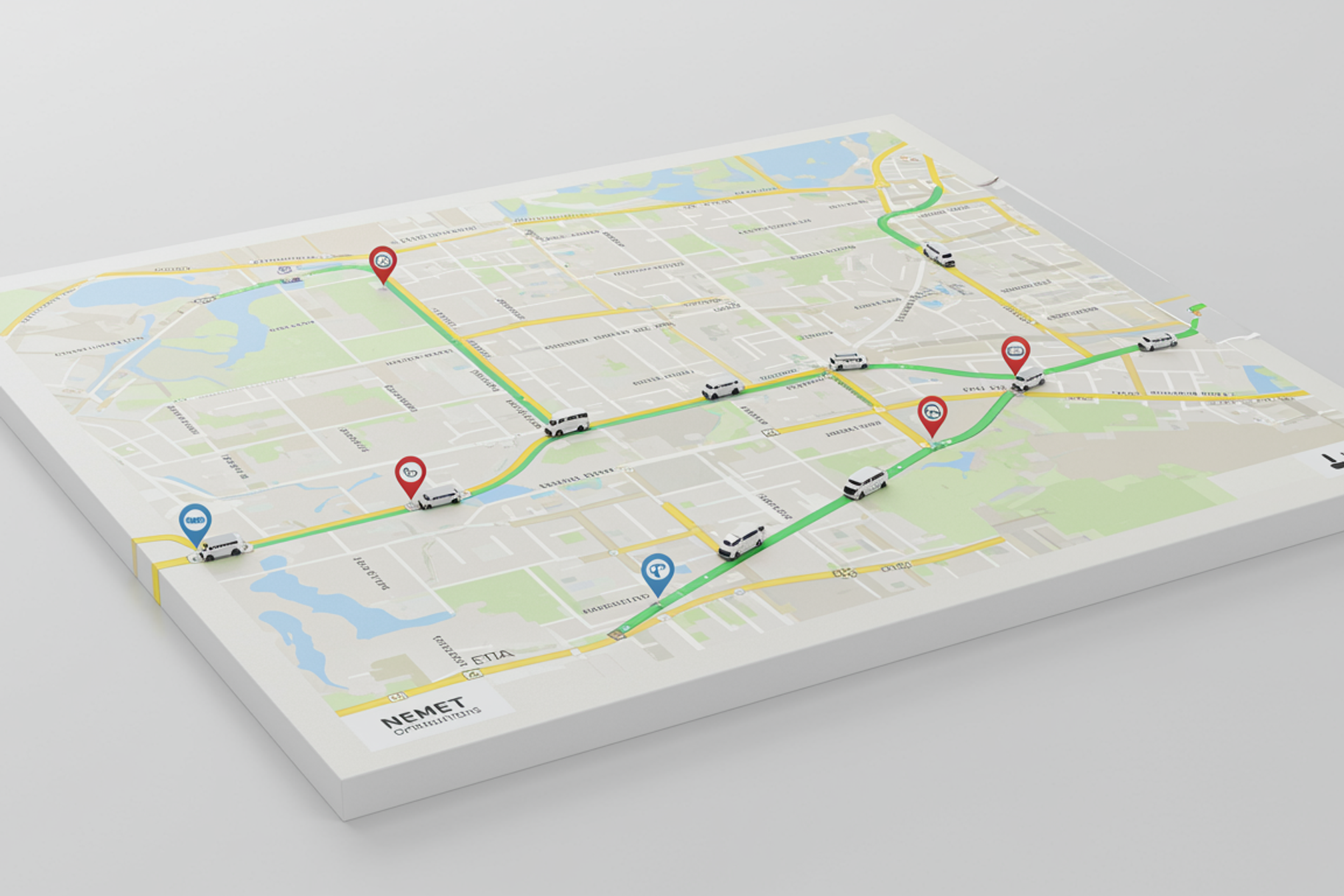 AI-powered NEMT system optimizing routes and ETA predictions in real-time.