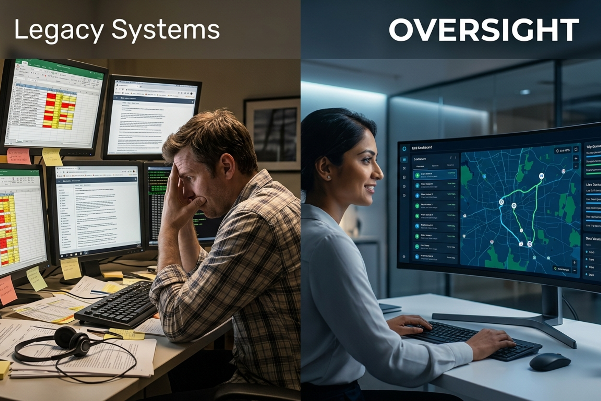 NEMT Dispatch Software vs. OVERSIGHT: Why One Screen Changes Everything