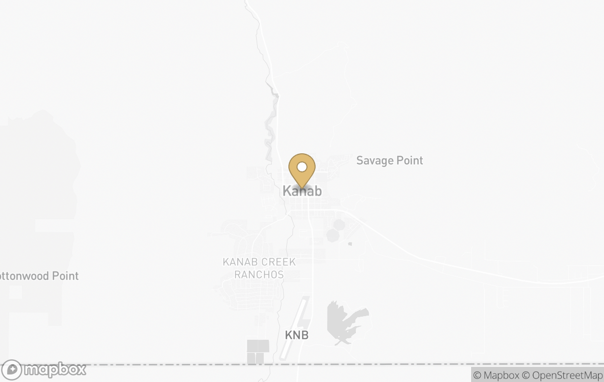Map showing the approximate location of Six Senses Camp Korongo in Kanab, United States