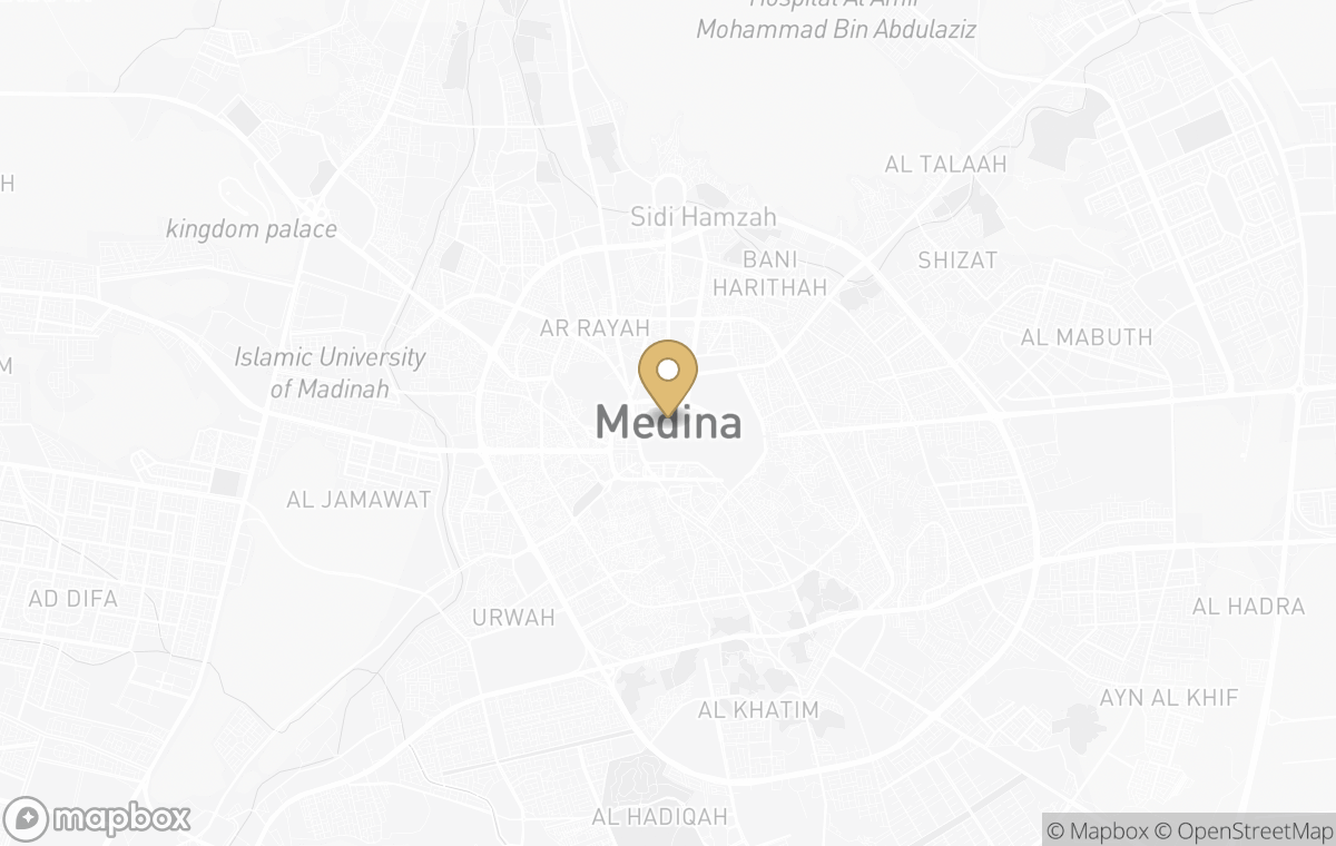 Map showing the approximate location of Four Seasons Hotel Madinah in Medina, Saudi Arabia