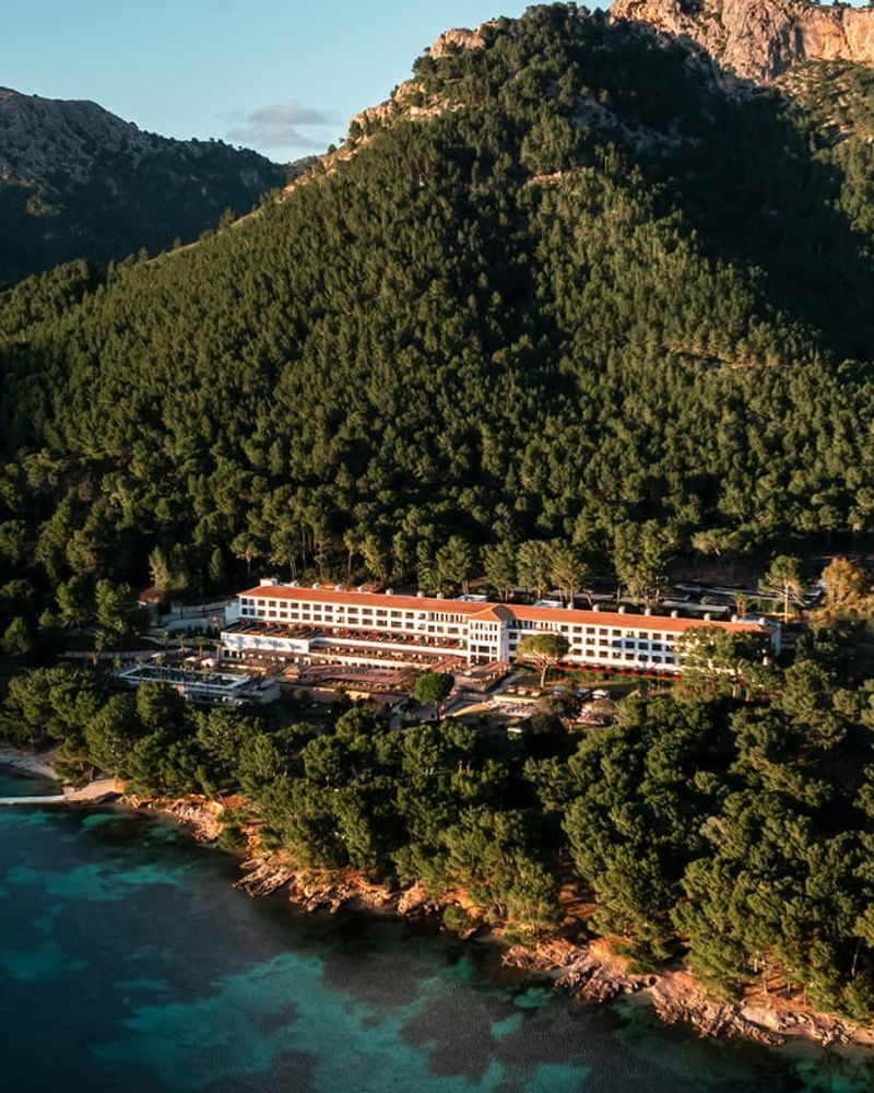 Aerial view of the resort on the Formentor peninsula