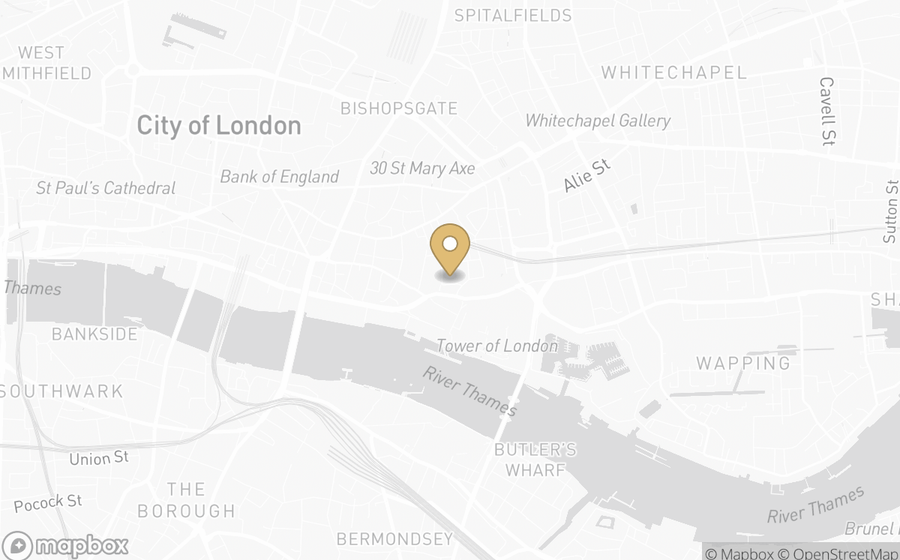 Map showing the location of Four Seasons Hotel London at Ten Trinity Square