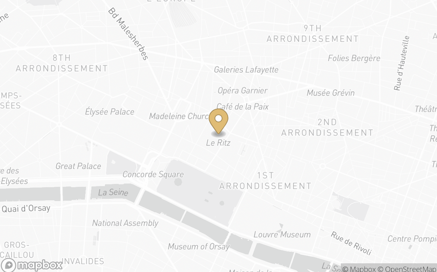 Map showing the location of Ritz Paris