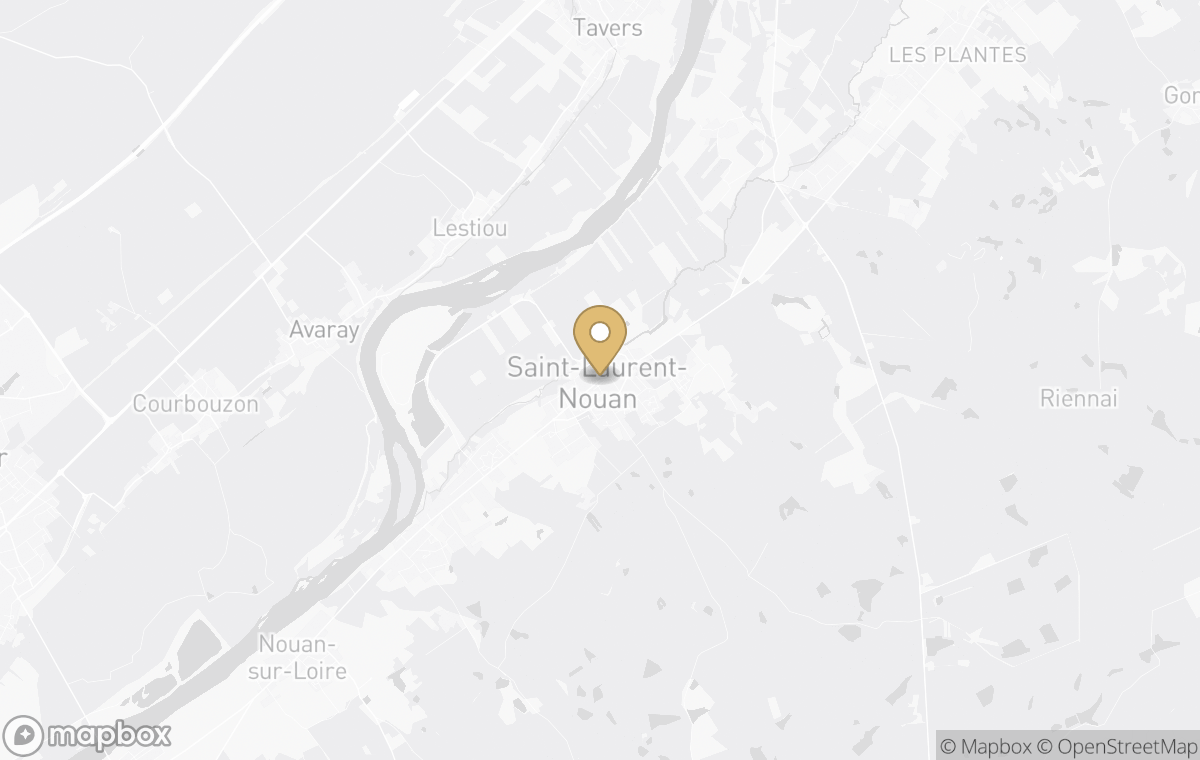 Map showing the approximate location of Six Senses Loire Valley in Saint-Laurent-Nouan, France
