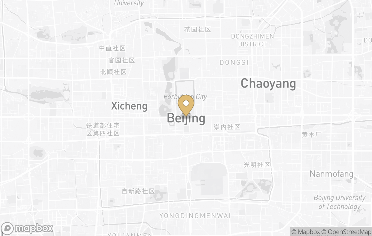 Map showing the approximate location of Six Senses Beijing in Beijing, China