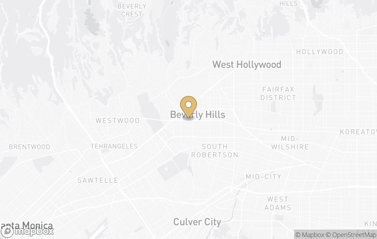 Map showing the approximate location of Aman Beverly Hills in Beverly Hills, United States