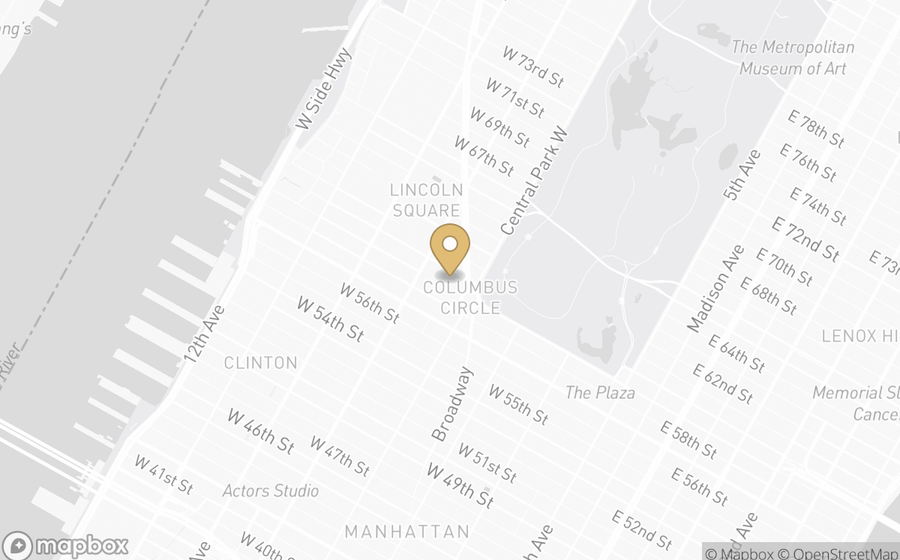 Map showing the location of Mandarin Oriental, New York