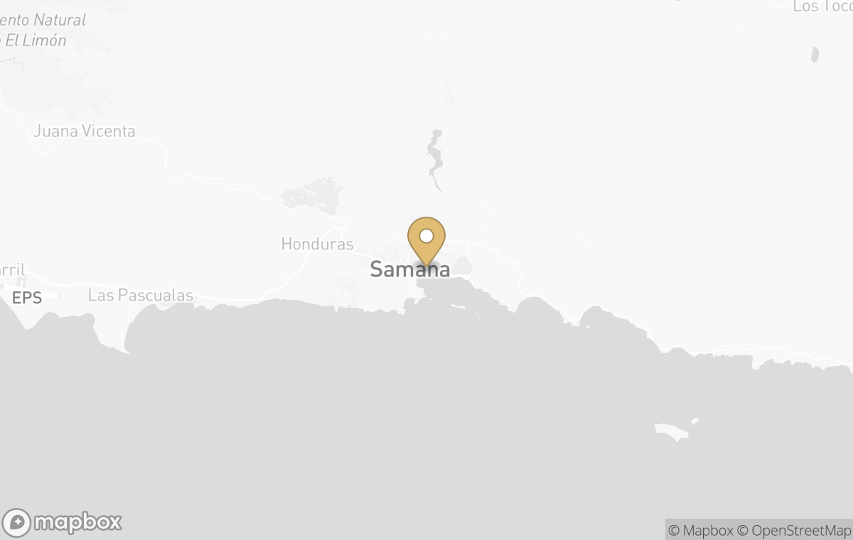 Map showing the approximate location of Four Seasons Resort and Residences Dominican Republic at Tropicalia in Samana Bay, Dominican Republic